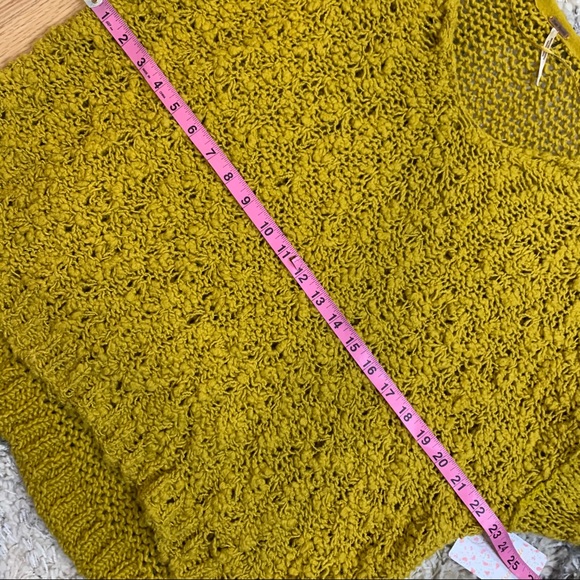 FREE PEOPLE Sunday Shore Cotton Blend Sweater Gold - Picture 11 of 12